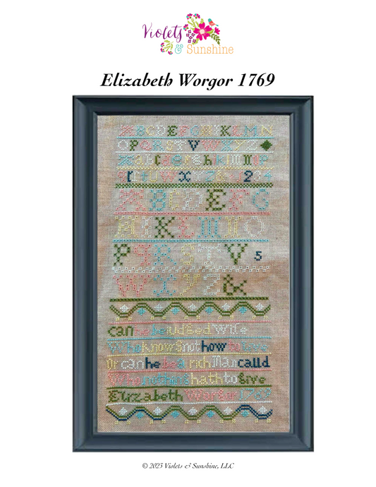 Elizabeth Worgor 1769 Reproduction Sampler Pattern